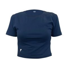 Lacivert Kısa Kollu Basic Crop Tişört