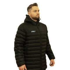 Unisex Kapüşonlu Siyah Şişme Mont