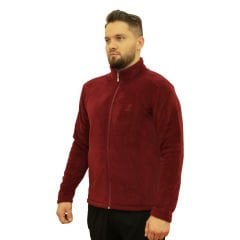 Bordo Tam Fermuarlı Unisex Polar