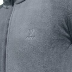 Gri Tam Fermuarlı Unisex Polar