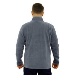 Gri Tam Fermuarlı Unisex Polar