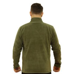 Haki Tam Fermuarlı Unisex Polar