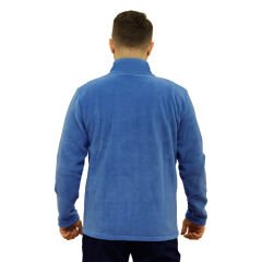 Çift Renk Indigo-Gri Tam Fermuarlı Unisex Polar