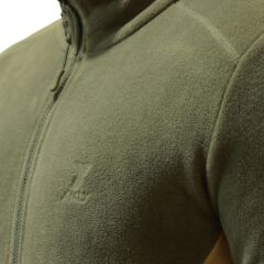 Çift Renk Haki-Camel Tam Fermuarlı Unisex Polar