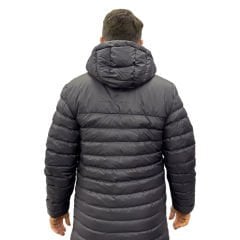 Unisex Kapüşonlu Gri Şişme Mont
