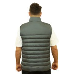 Gri Dik Yaka Şişme Spor Yelek