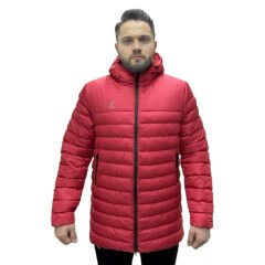 Unisex Kapüşonlu Kırmızı Şişme Mont