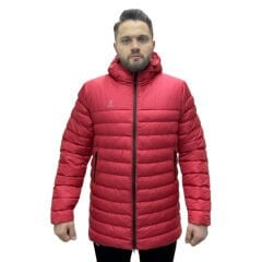 Unisex Kapüşonlu Kırmızı Şişme Mont